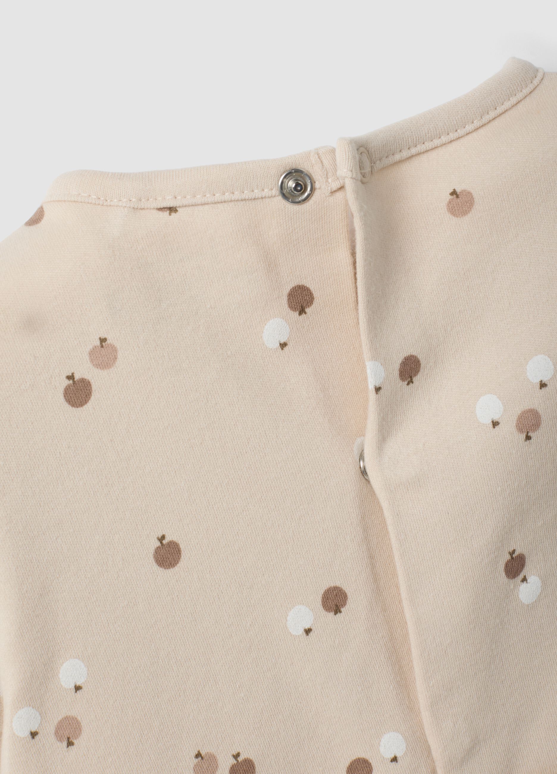 Bipack tutine bianche e beige in puro cotone organico stampato