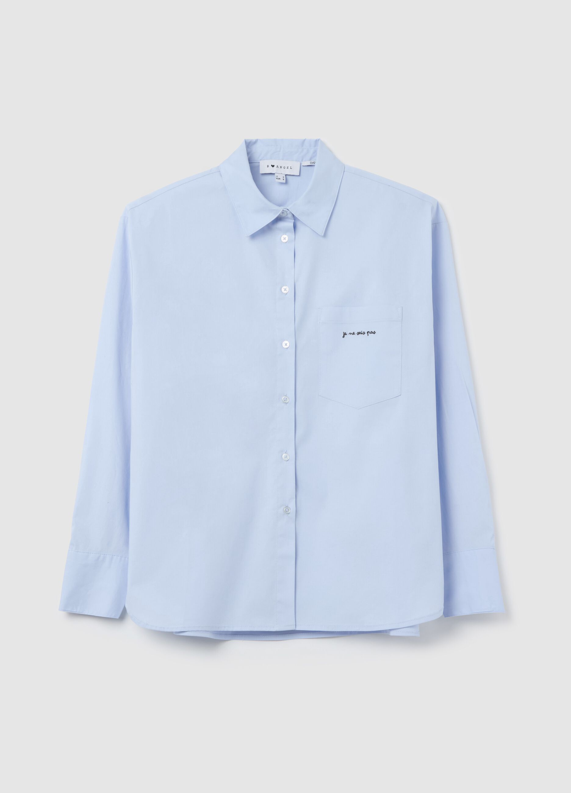 Relaxed-fit shirt with embroidered pocket