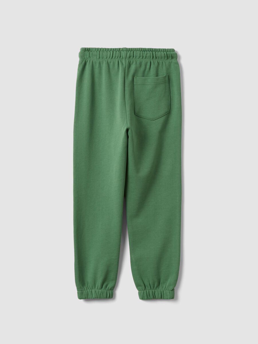 Children's regular fit green pure cotton trousers_1