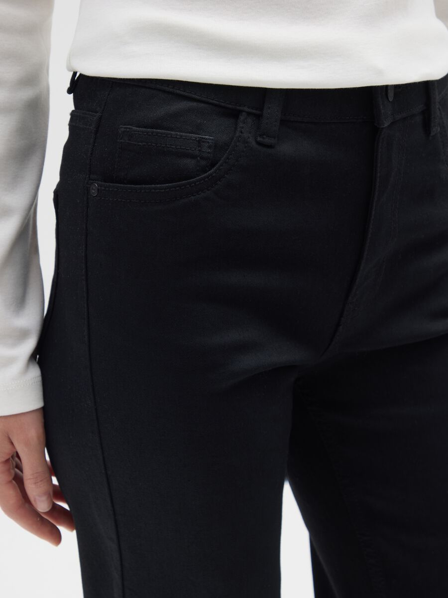 Black Cotton Blend Bootcut Jeans_3
