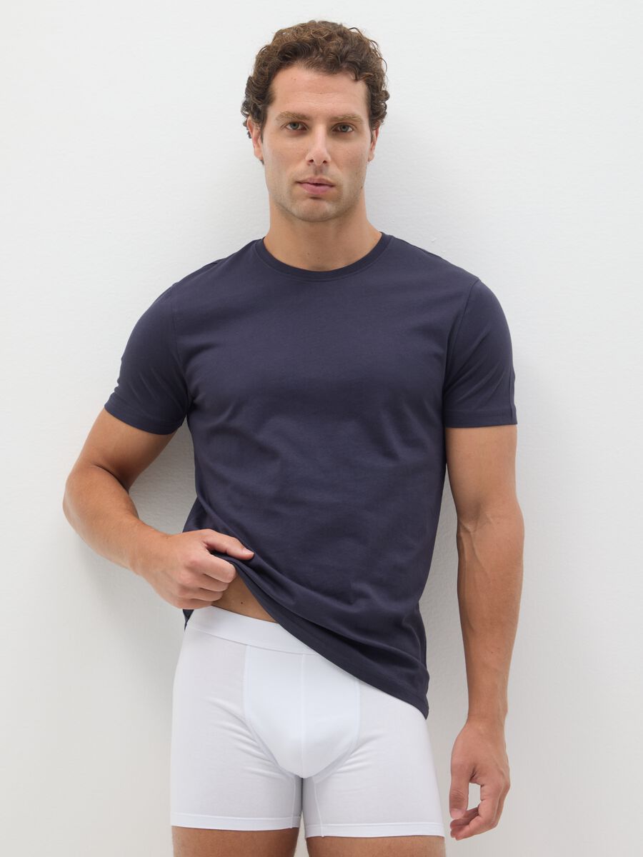 Regular Fit White Cotton Stretch Boxer Two-Pack Set_0