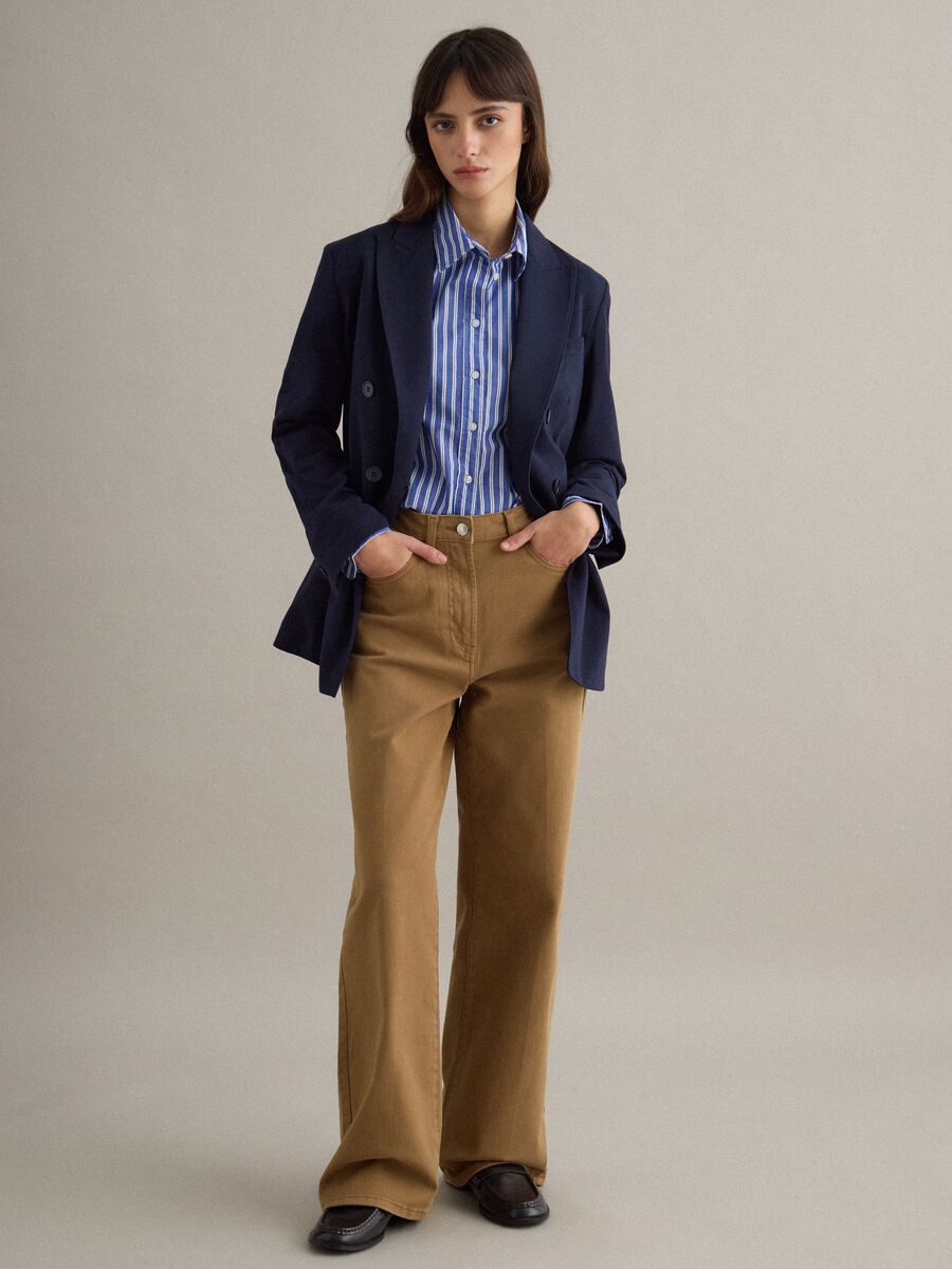 Blue Stretch Cotton Blazer Regular Fit_2