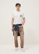 White pure cotton T-shirt with chest print, regular fit_0