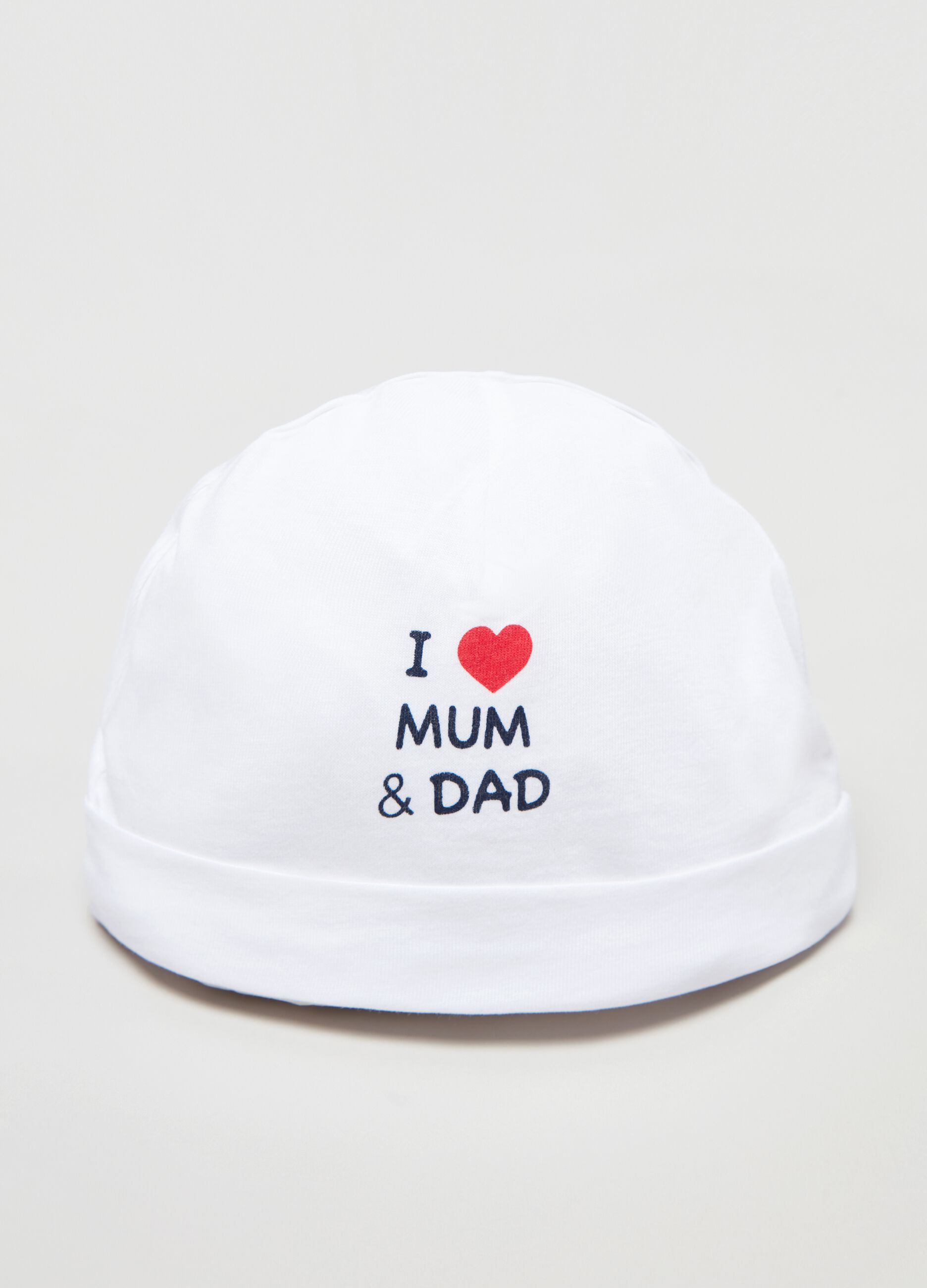 Berretto con stampa I Love Mum & Dad_1