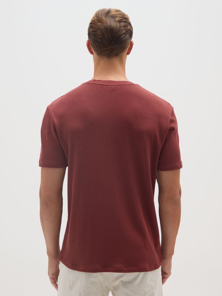 Red pure cotton regular fit T-shirt_2