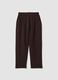 Brown regular-fit stretch viscose trousers_0