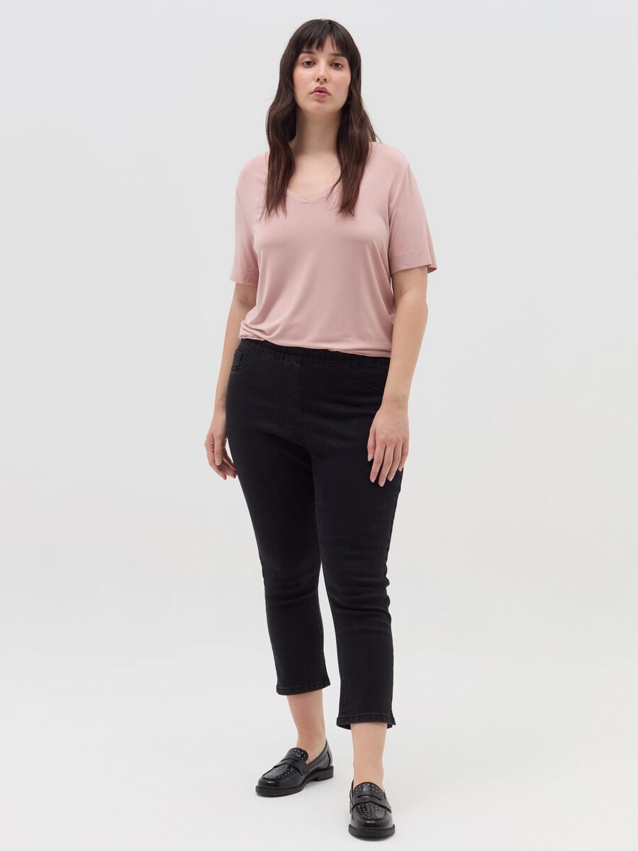 Jeggings crop con spacchetti Curvy_0