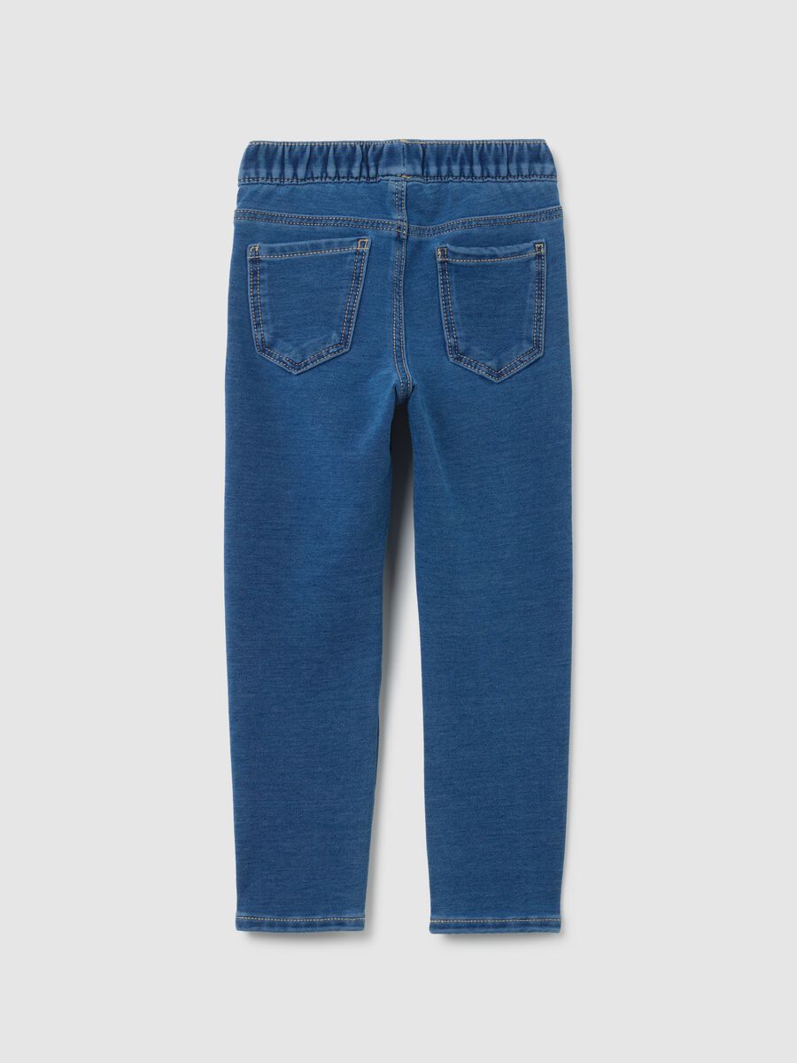 Jeggings da bambina in misto cotone blu skinny_1