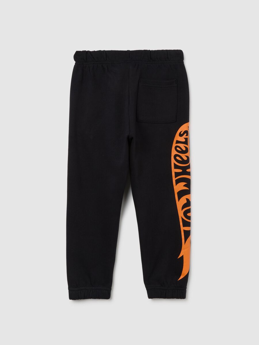 Children's black cotton jogger trousers, regular fit_1