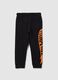 Children's black cotton jogger trousers, regular fit_1