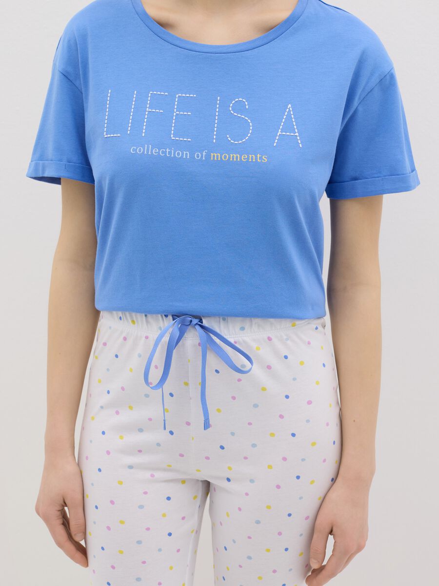 White and light blue cotton pyjamas with print_3