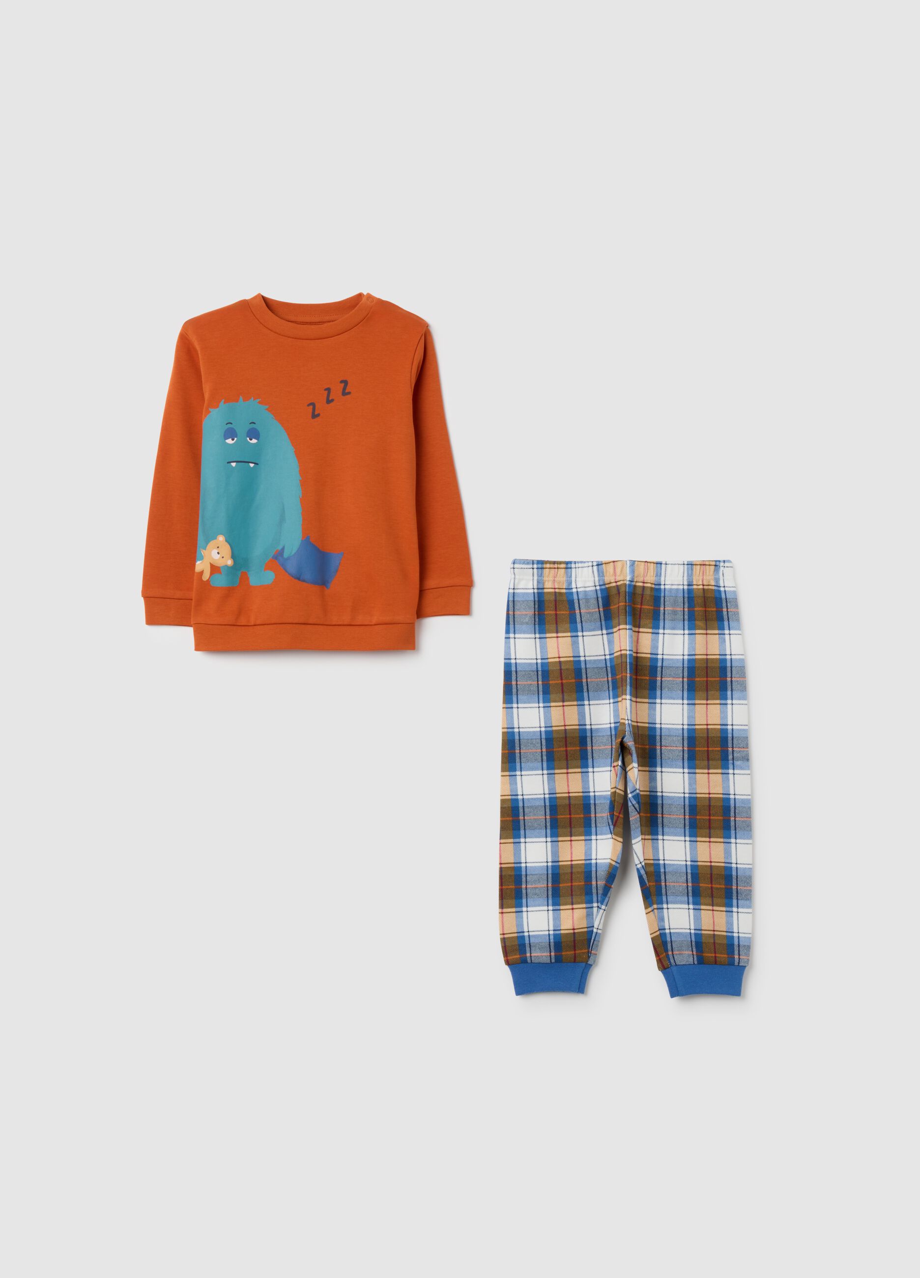 Multicoloured pure cotton regular fit baby pyjamas