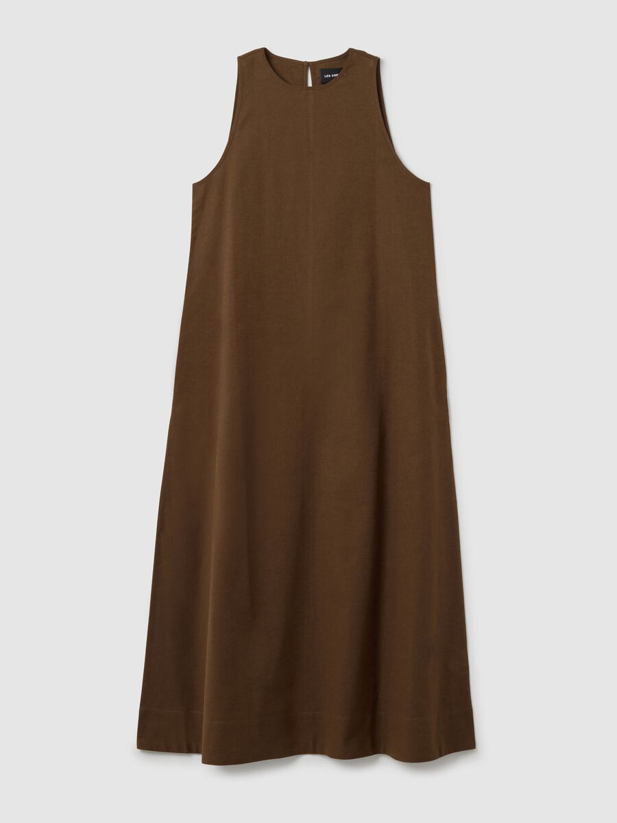 Women's long brown cotton oversized dress_0