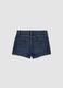 Blue stretch cotton-blend denim shorts for girls, slim fit_1