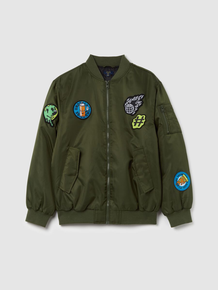 Full-zip aviator bomber jacket with patch_3