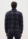 Blue High Neck Check Fleece Jacket with Zip_2