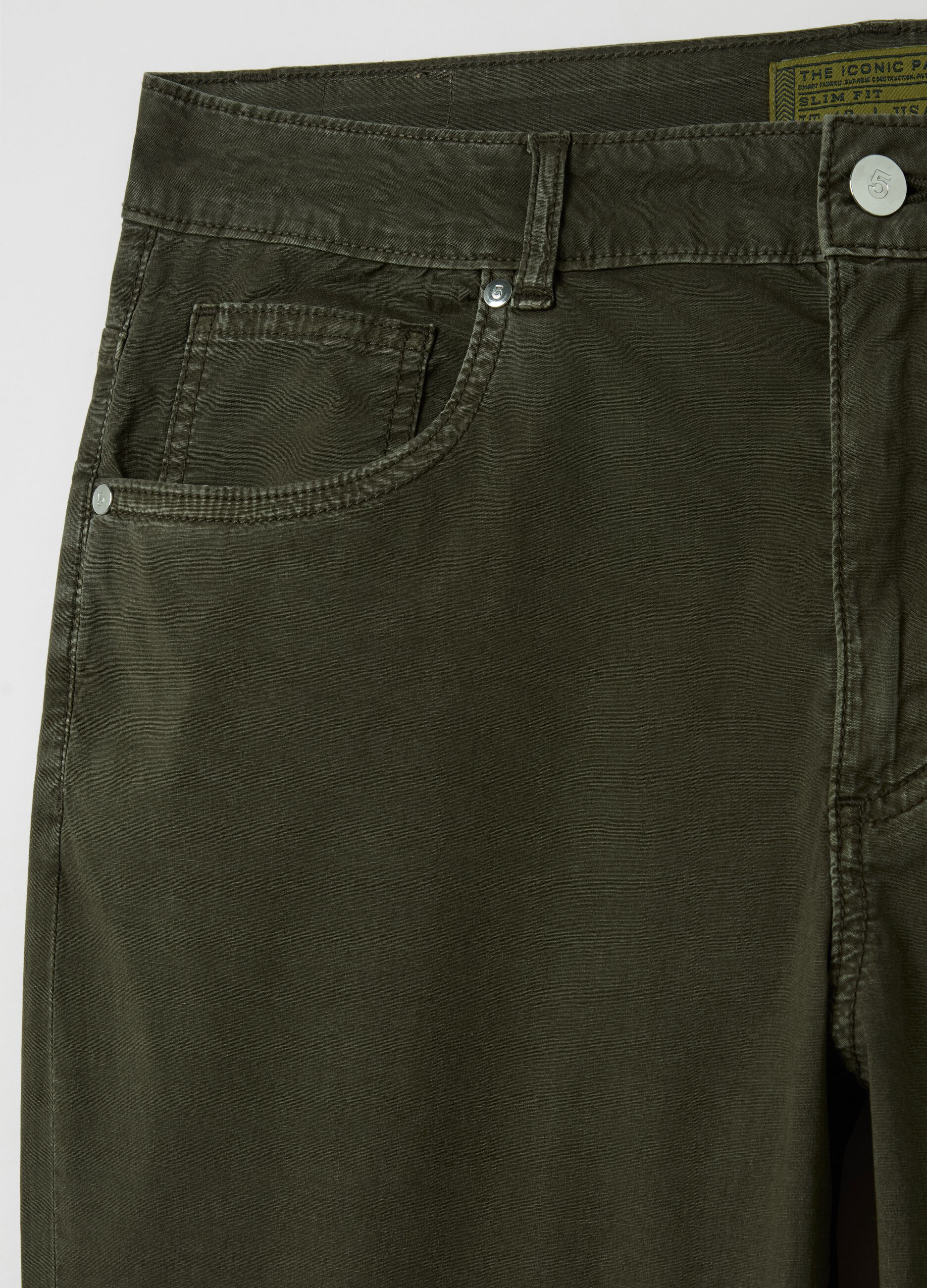 Slim-fit trousers in cotton poplin
