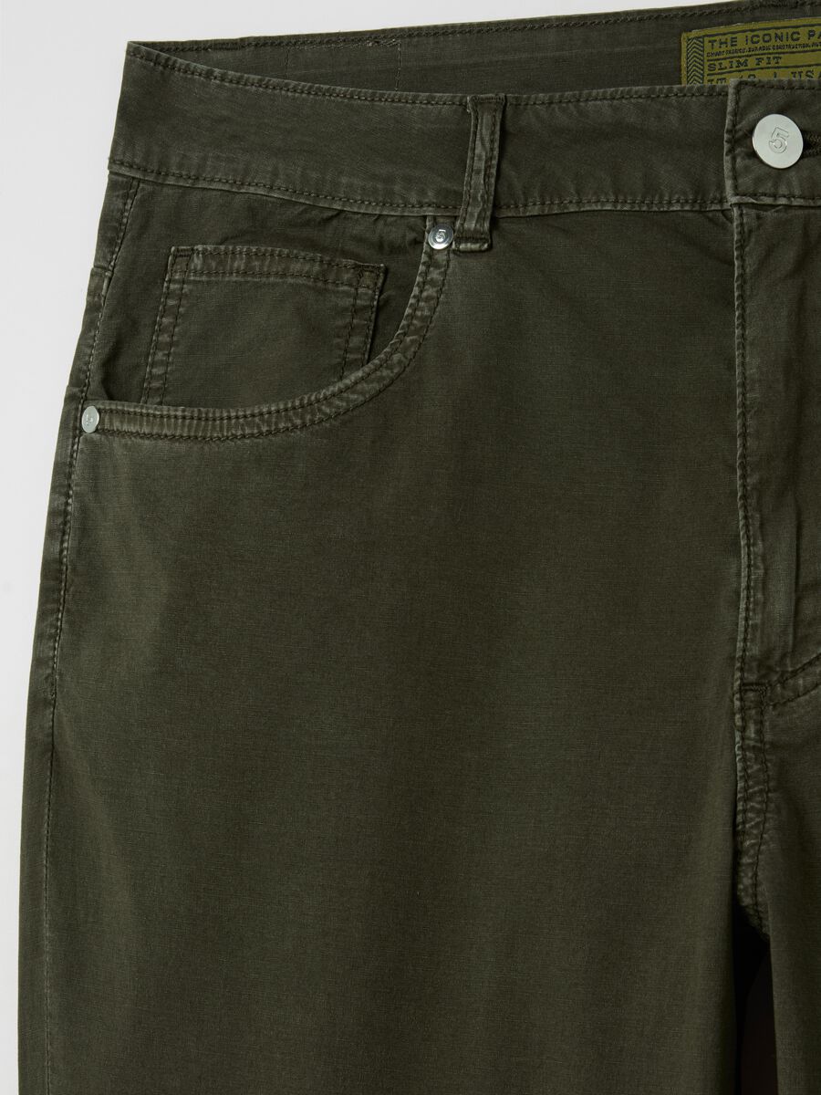 Slim-fit trousers in cotton poplin_5