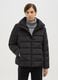 Black regular fit padded jacket with zip and side pockets_1