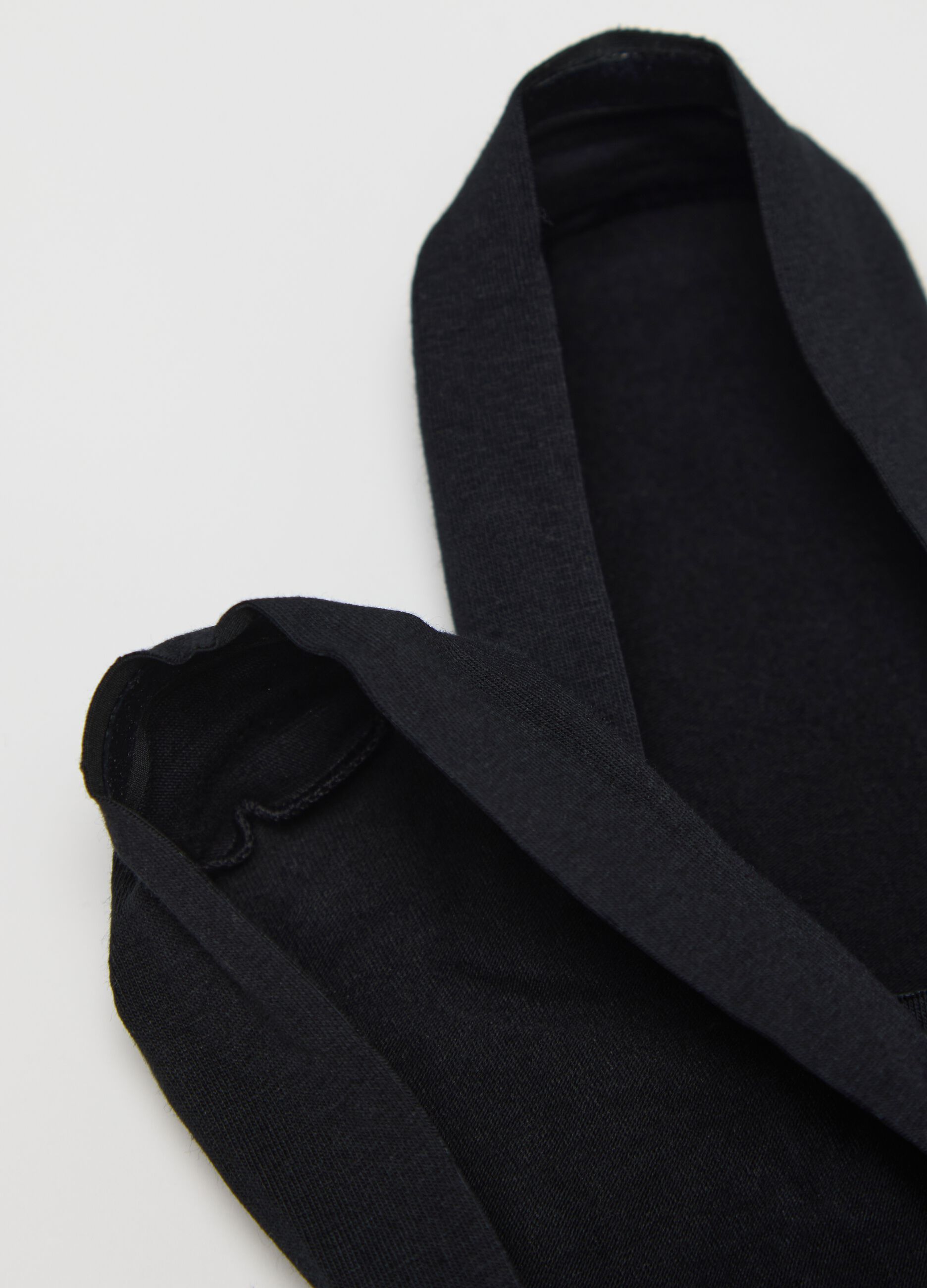 Two-pack black shoe liners in stretch cotton