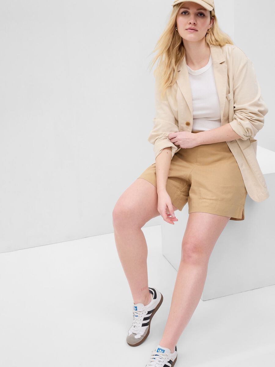 Linen and viscose pull-on shorts_3