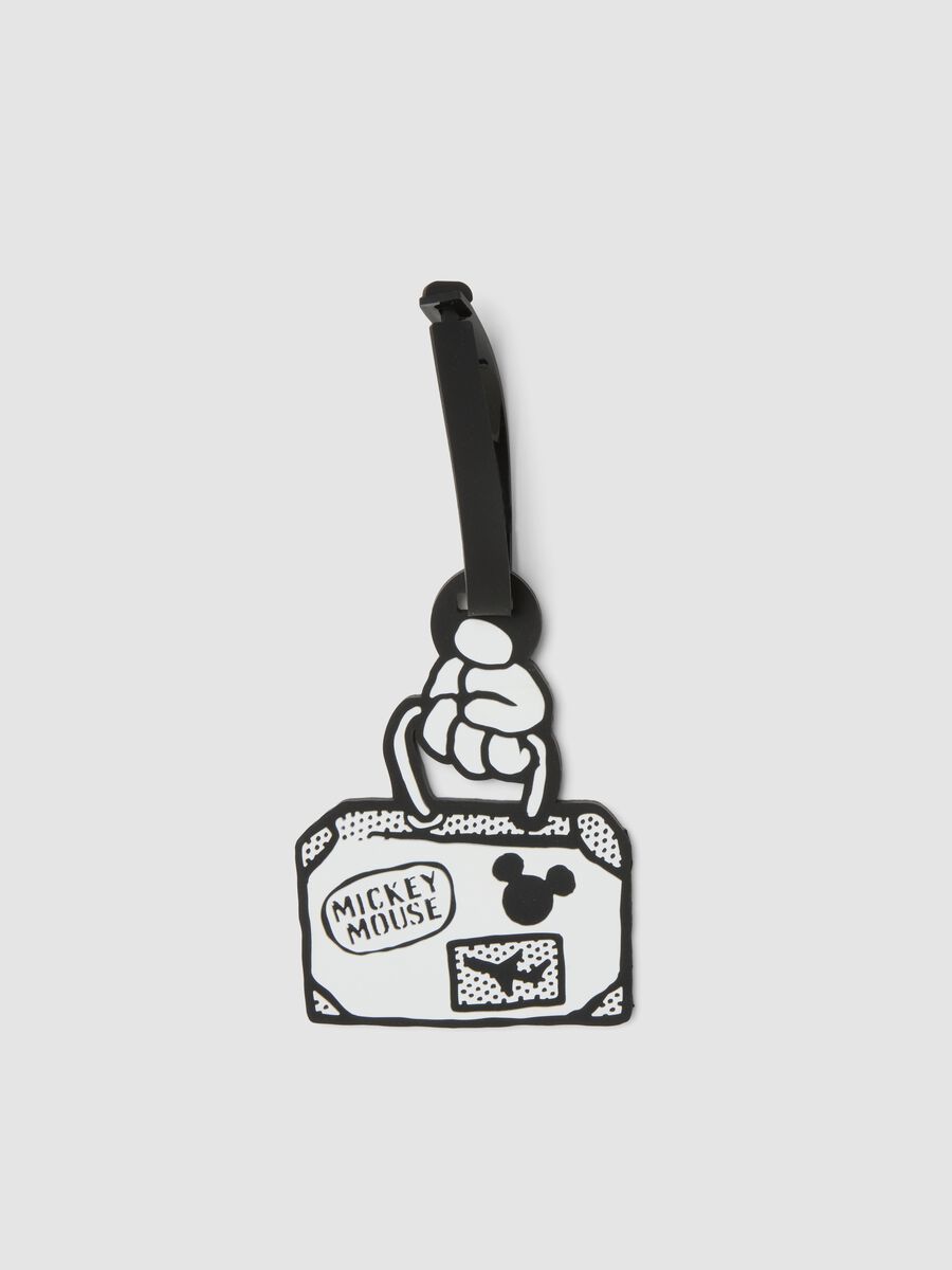Black and white luggage tag with Mickey Mouse design_0
