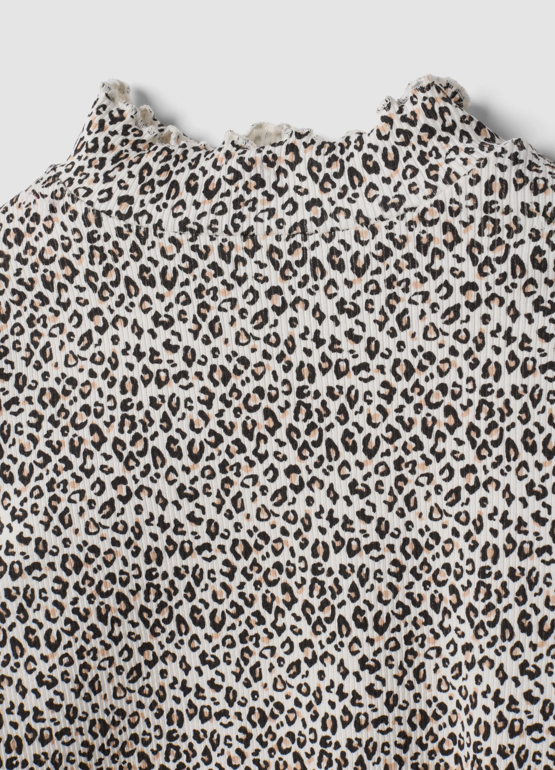 Multicolour stretch cotton T-shirt with animal print