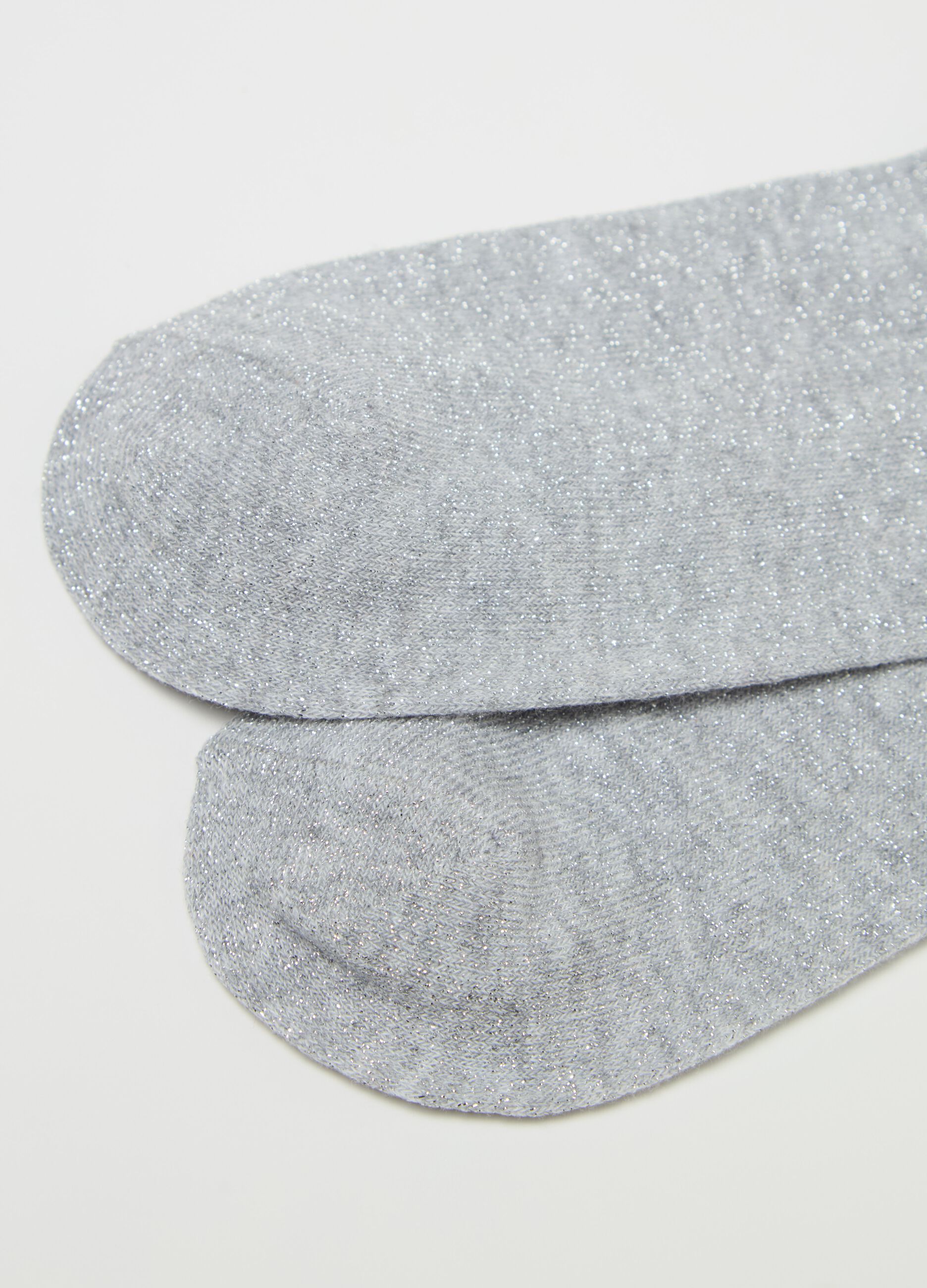 Five-pair pack stretch shoe liners with lurex