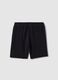 Boys' oversized fit pure cotton black shorts_1