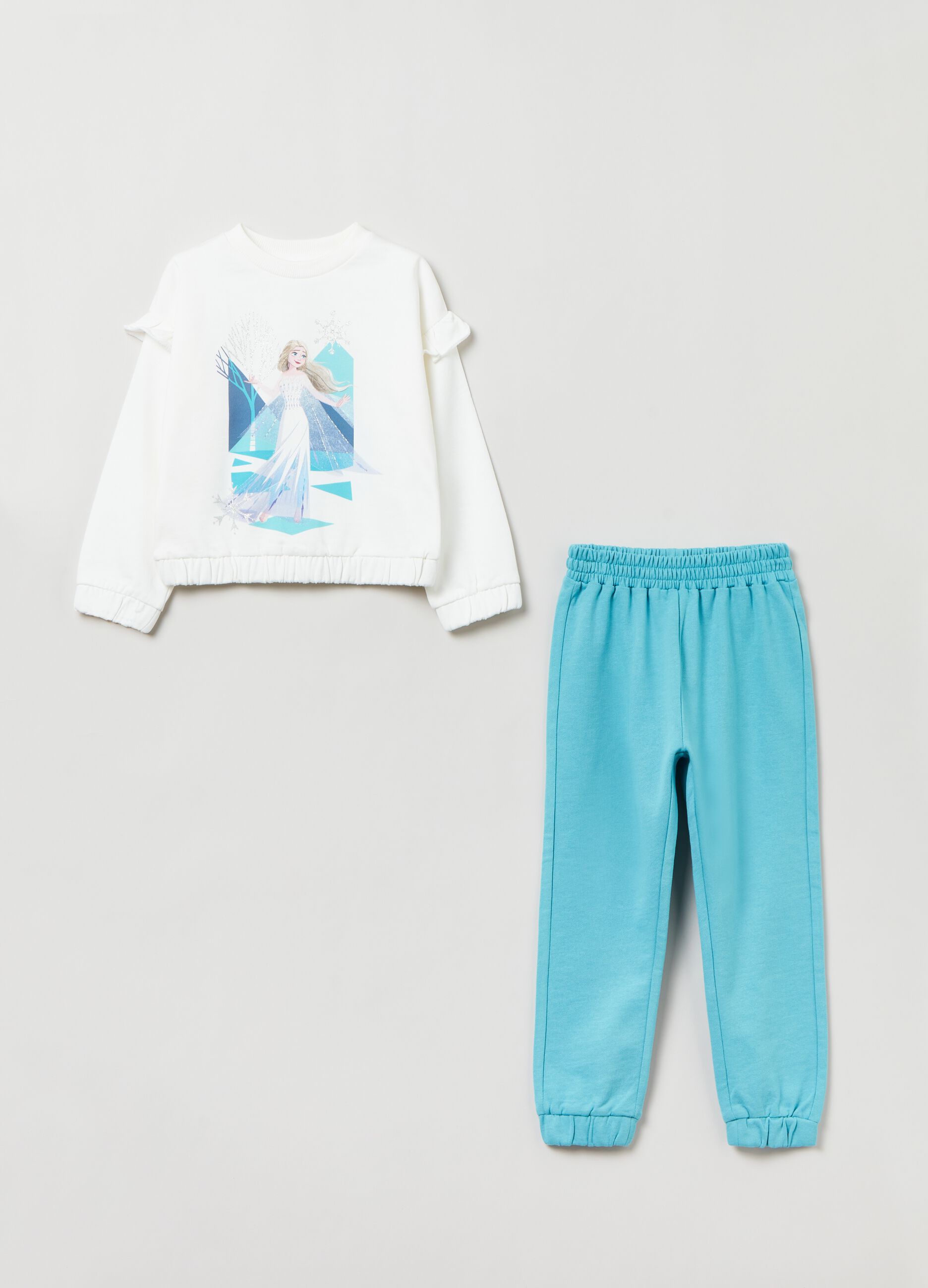Jogging set in felpa con stampa_0