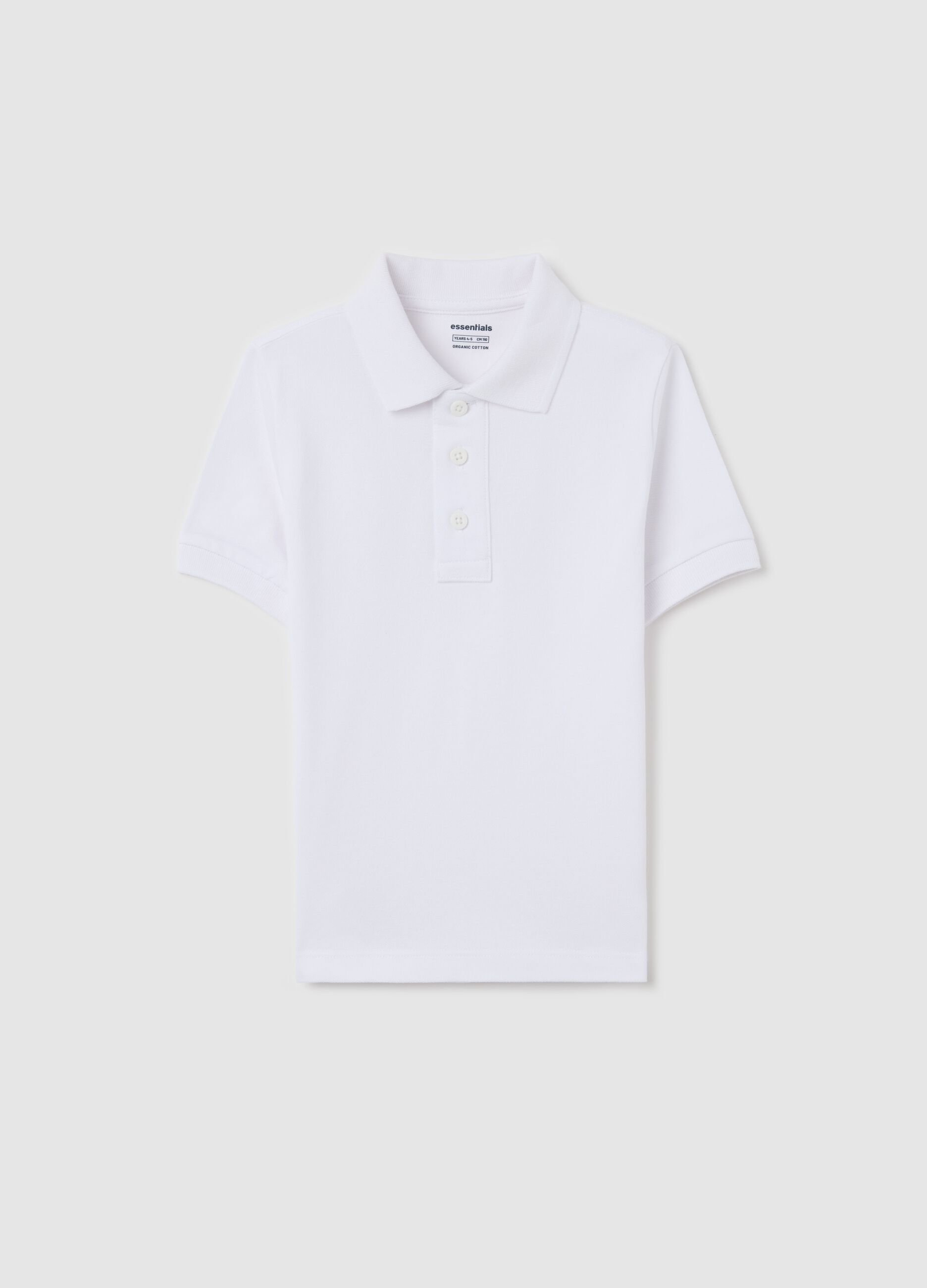 Essential white polo shirt in organic cotton