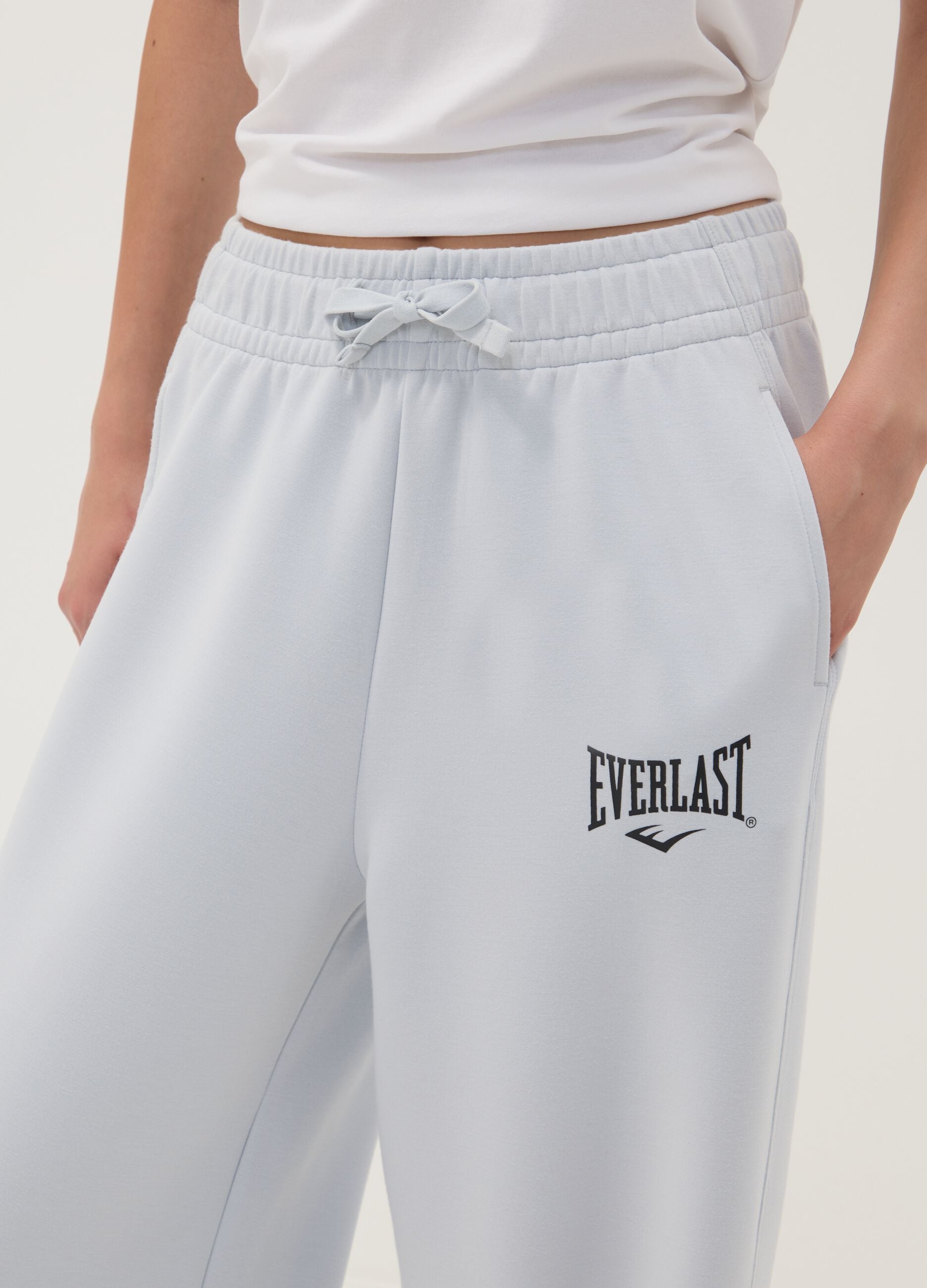Grey regular-fit stretch viscose jersey trousers