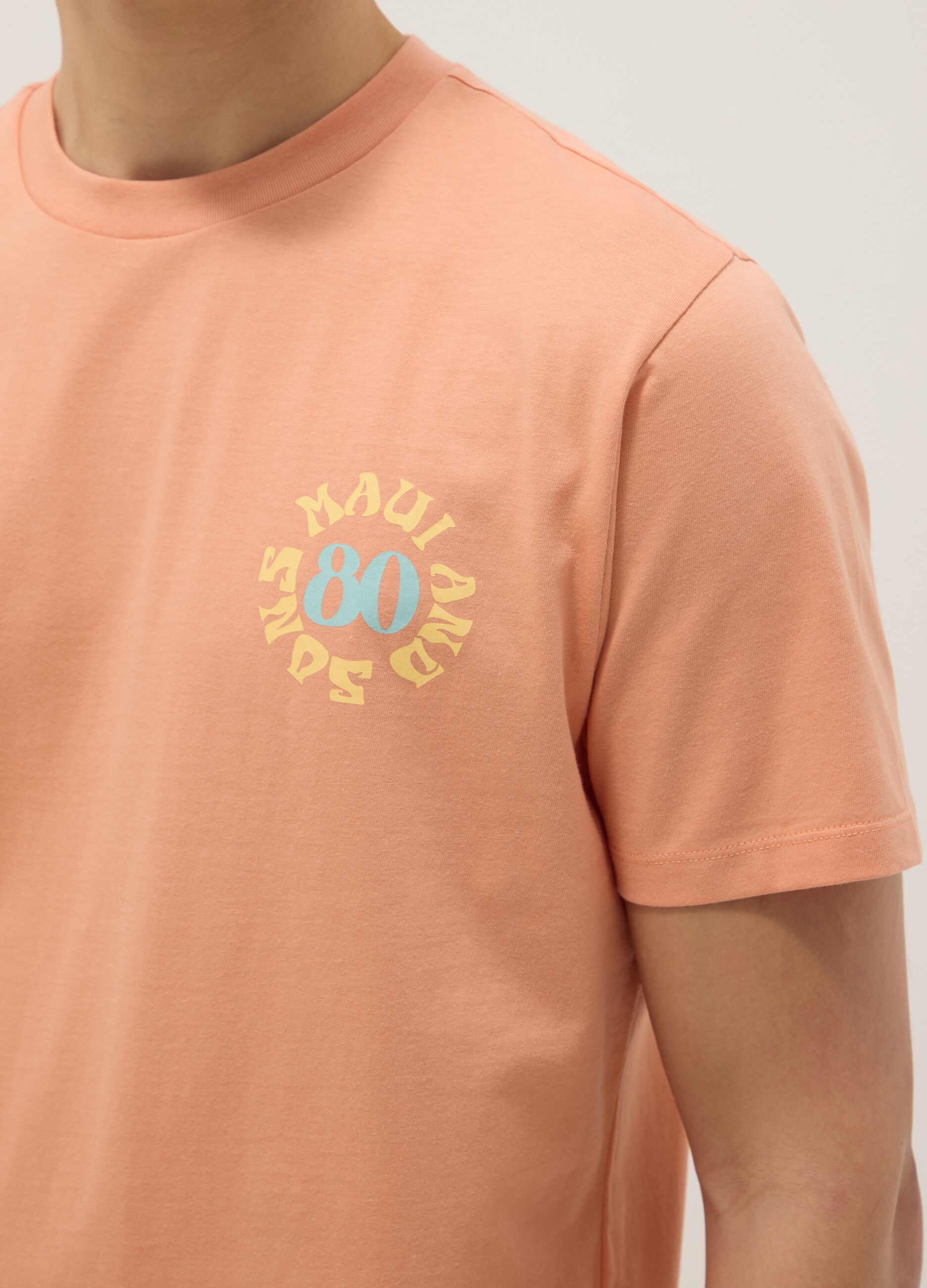 Pink pure cotton short-sleeve T-shirt