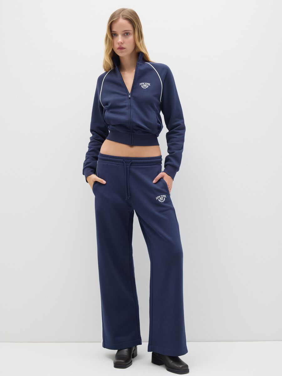 Blue cotton blend sweatshirt regular fit_3