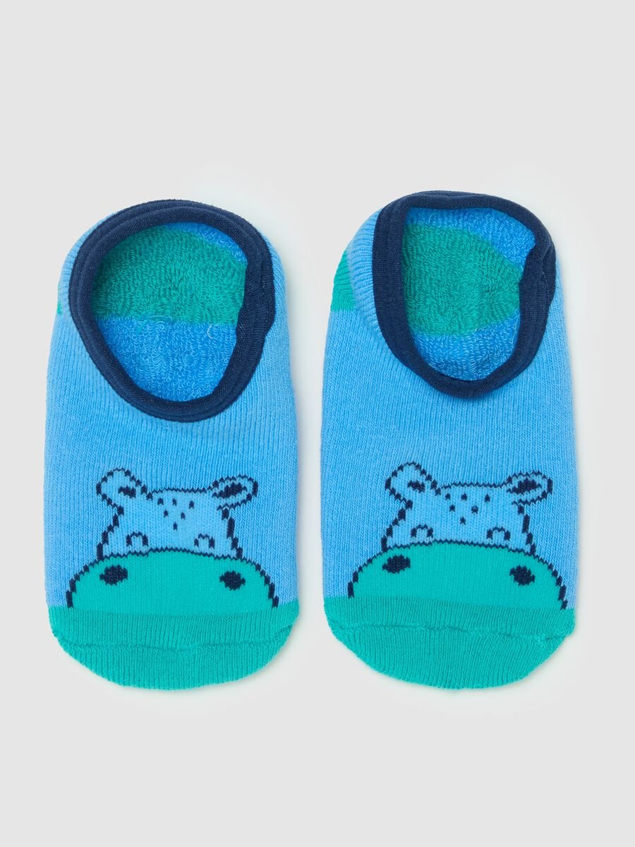 Slipper socks with hippopotamus design_0