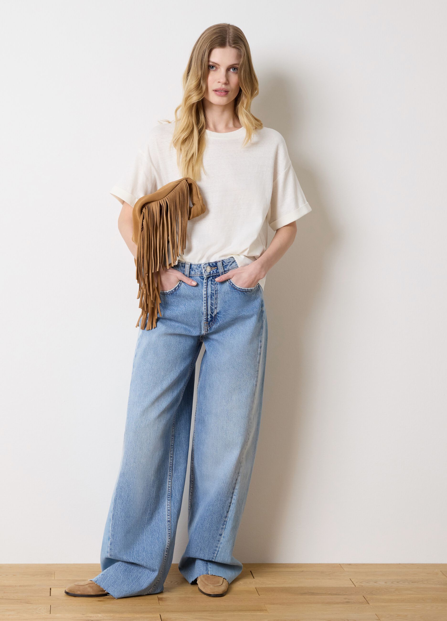 Jeans ampi in cotone