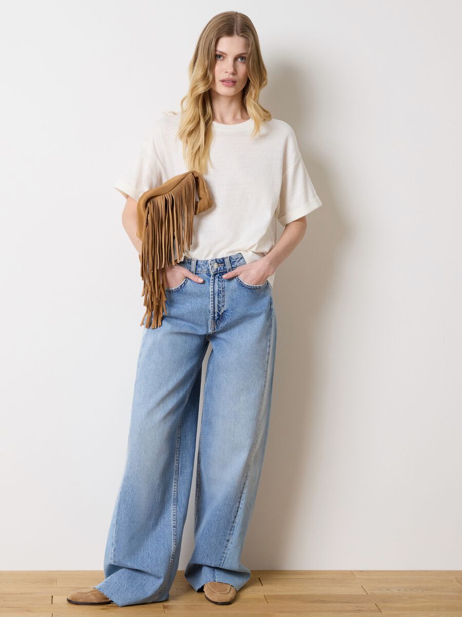 Wide jeans in cotton_0