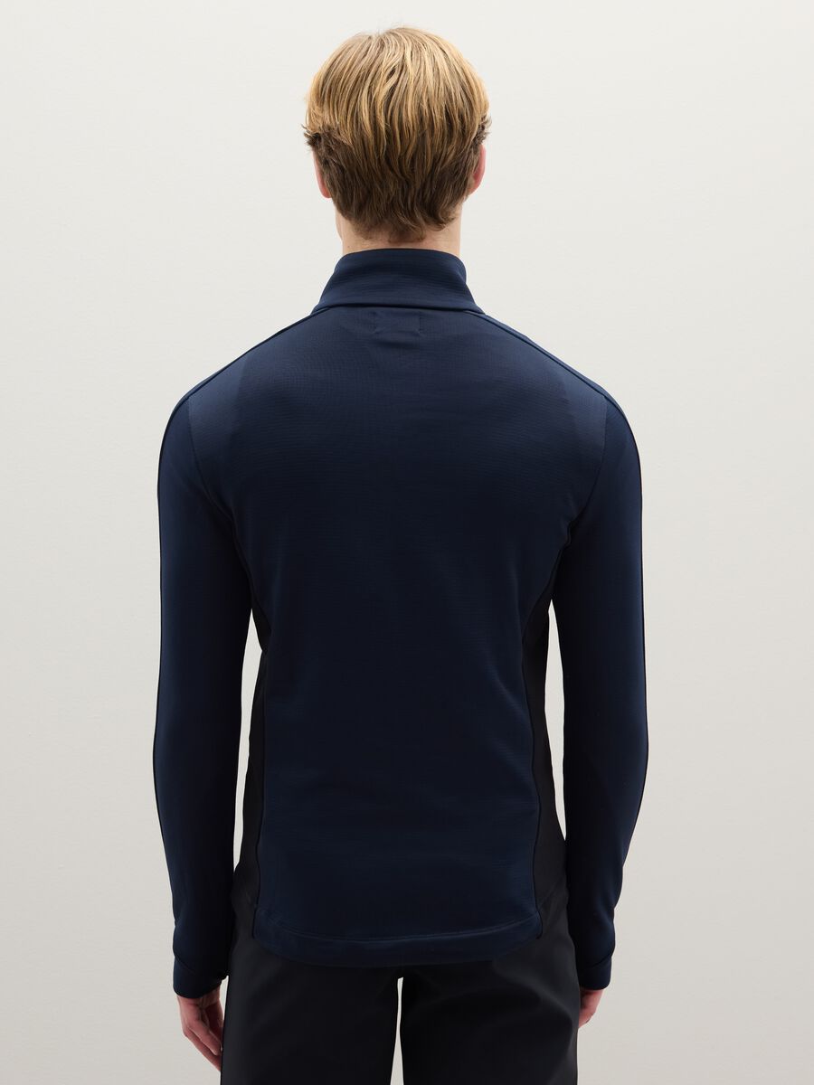 Blue and black high-collar sweatshirt, regular fit with half zip_2