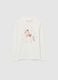 Girls' white Christmas jumper in pure cotton, regular fit_0