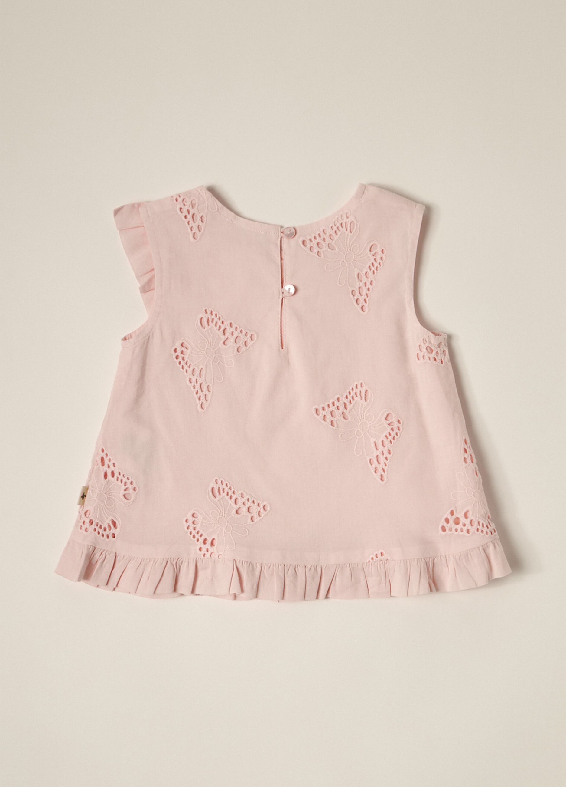 IANA newborn girl blouse in 100% cotton broderie anglaise