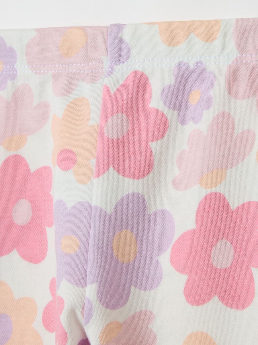 Cotton leggings with flowers print_2