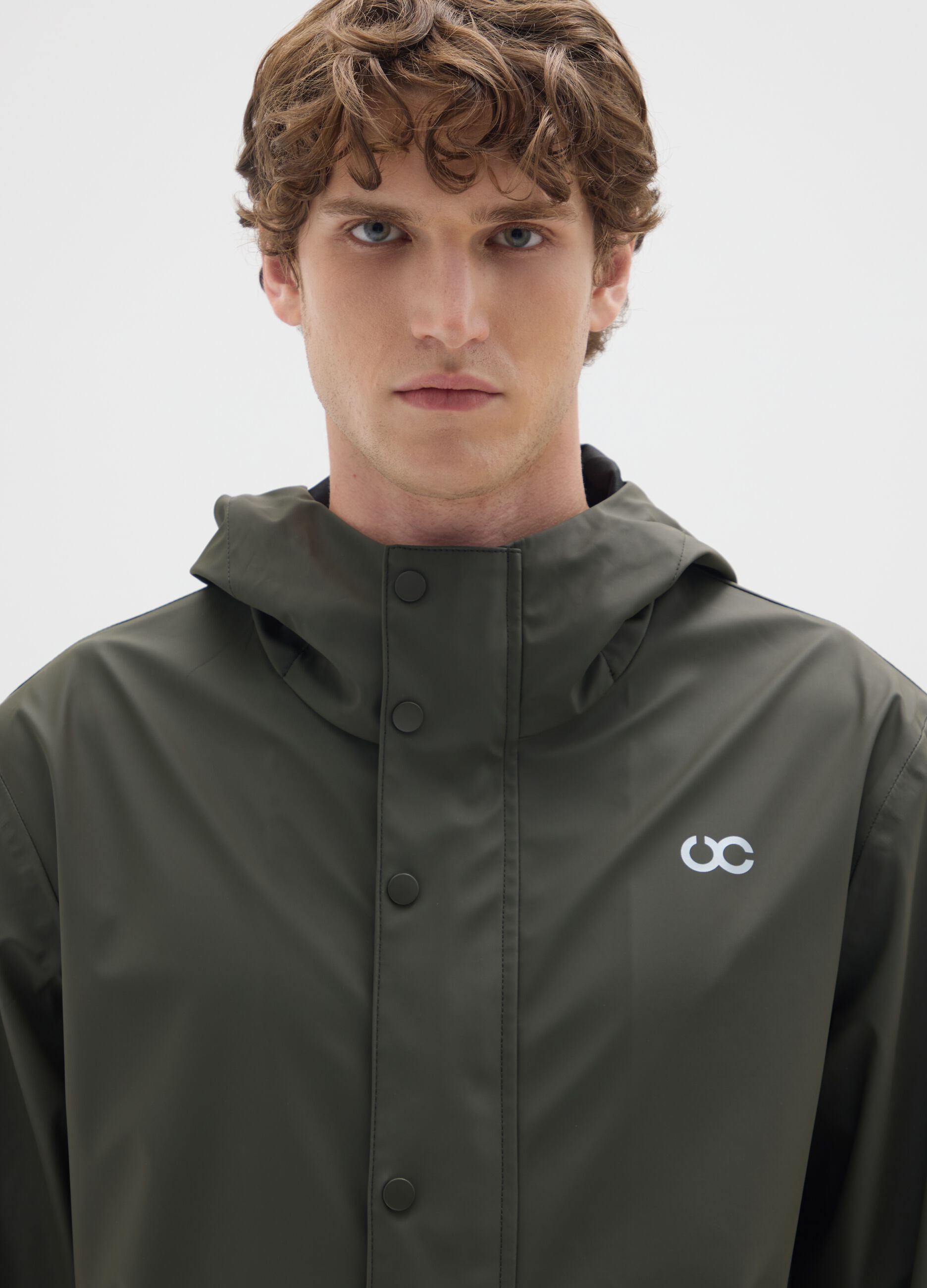 Regular fit green waterproof light jacket