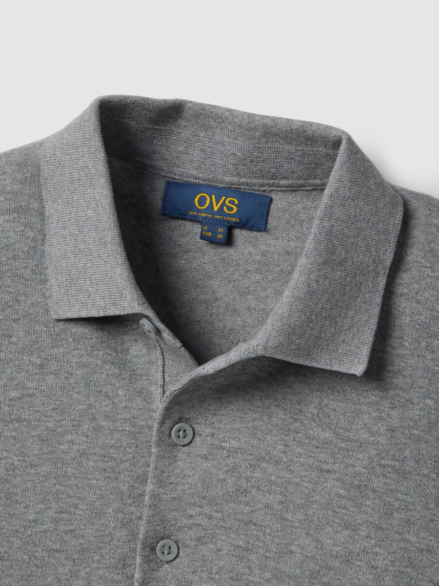 Grey pure cotton polo shirt regular fit_5