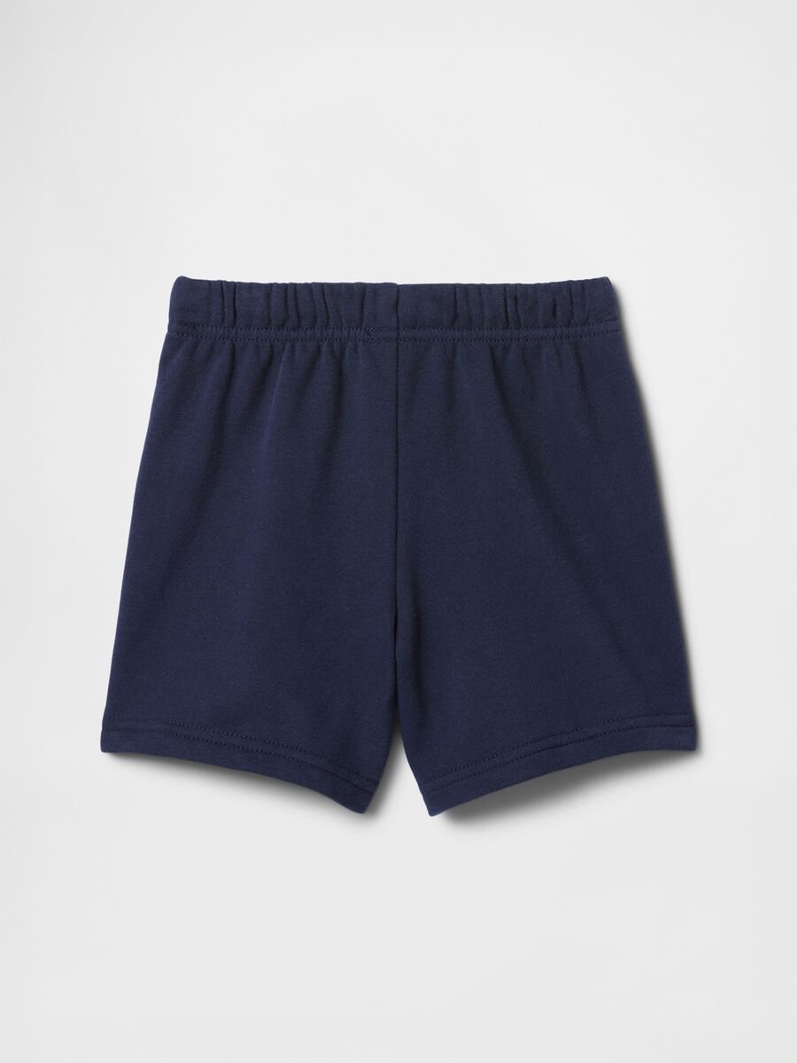 Navy Blue Cotton Blend Children's Shorts_1