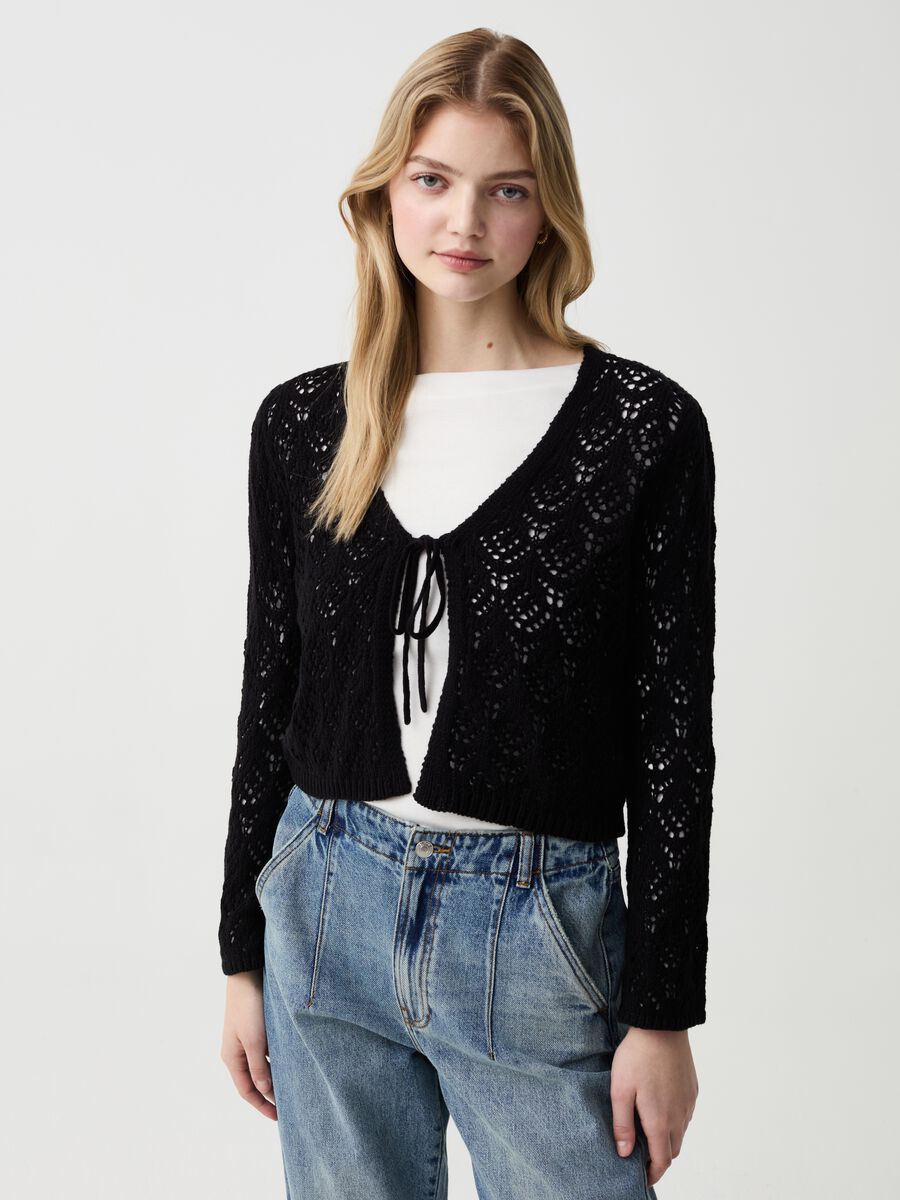 Crochet cardigan with laces_0