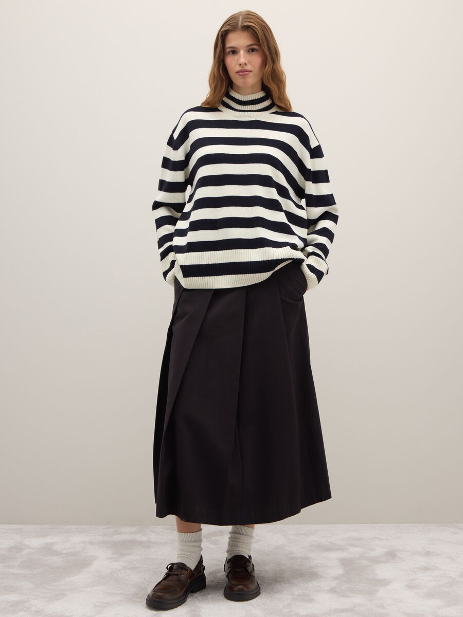 Multicolour striped high-neck oversized jumper_1