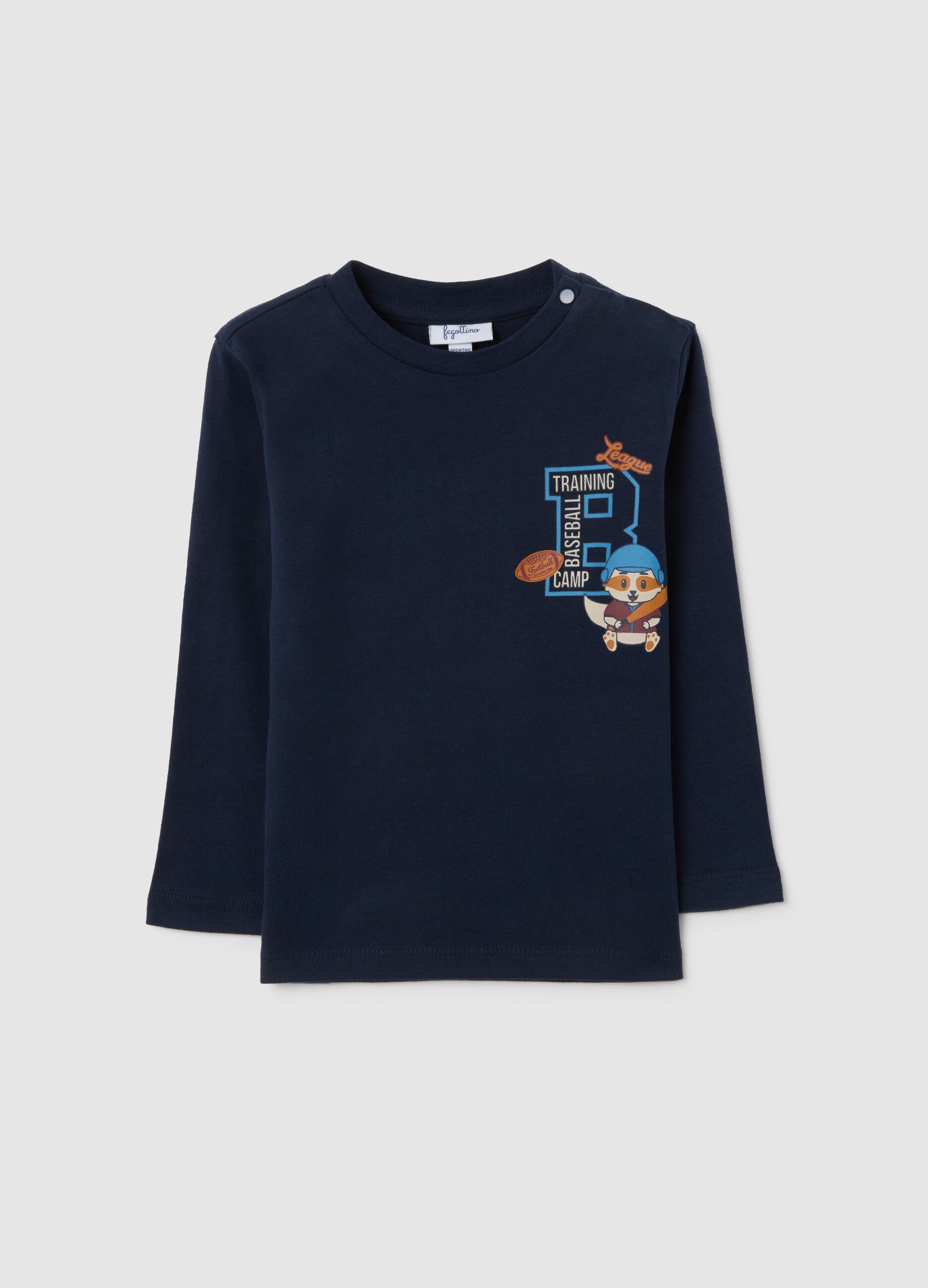 Blue Regular Fit Baby T-shirt in Pure Cotton
