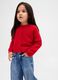 Red cotton blend cardigan for girls_0