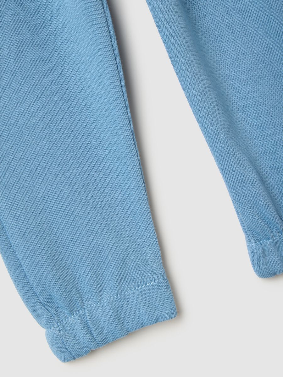 Toddler Regular Fit Jogger Trousers in Pure Cotton Light Blue_3