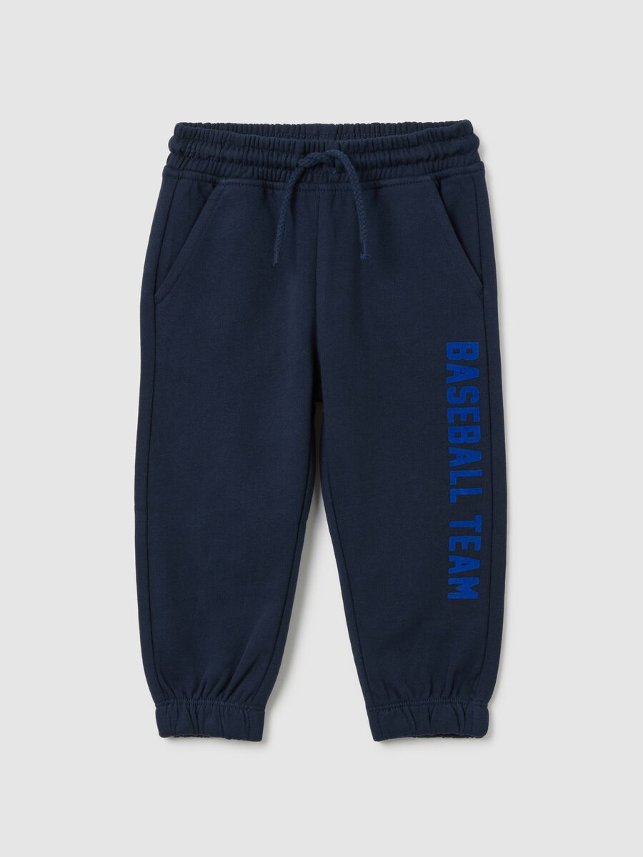 Children's blue cotton trousers with regular fit_0